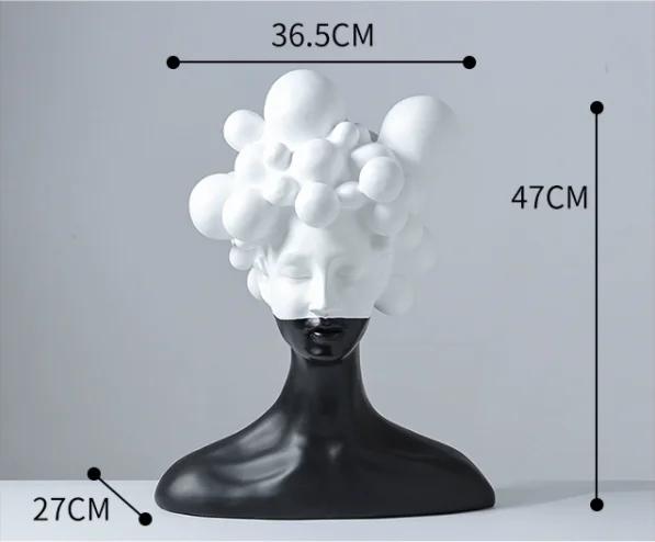 Modern Abstract Art Figure Sculptures, Resin Crafts, Statues, Fashionable Girl Figure Portraits, Home Decoration Accessories