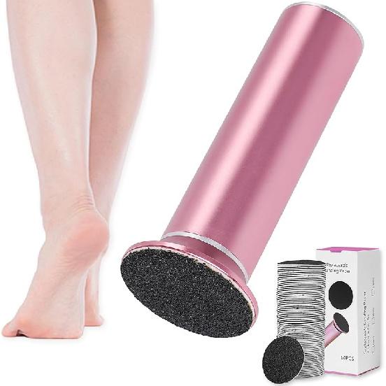 

Dermawave Electric Foot File Callus Remover for Feet, Professional Foot Scrubber Sander Grinder for Dead Skin Cracked Heel, Pedicure Tool with 60 рожевий