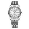 Top Brand Fashion Temperament Men's Watch Luminous Double Calendar Solid Steel Band Quartz Watch Couples Watch
