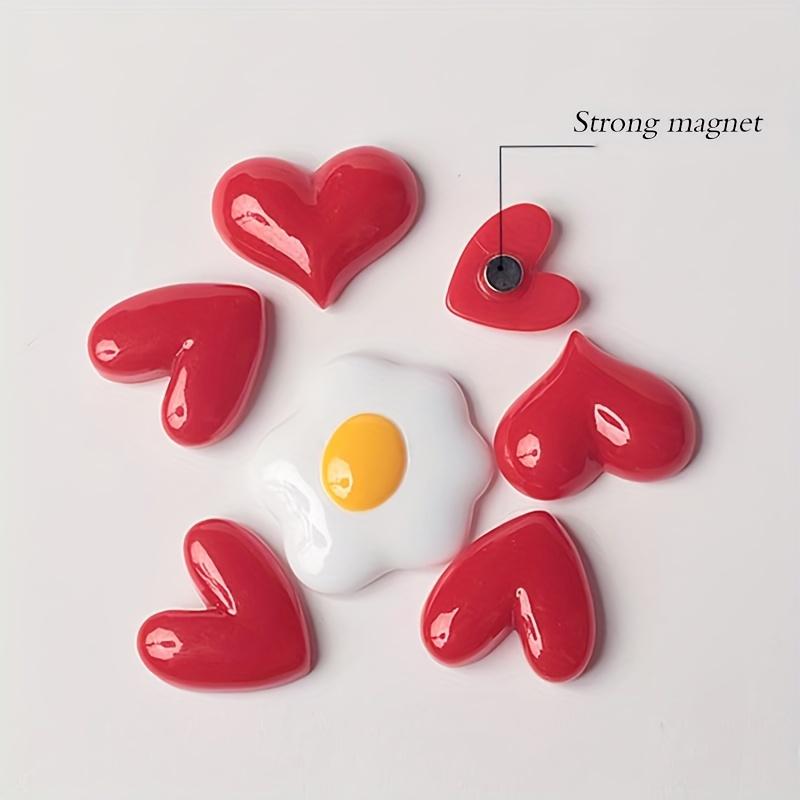 6pcs Strong Metal Heart-Shaped Refrigerator Magnets - Decorative Fridge Magnets for Pos, Memos, Whiteboards