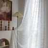 White Lace Flower Jacquard Curtain Finished Gauze Curtain Living Room Balcony Bedroom Non-Punching Curtain Finished Curtain