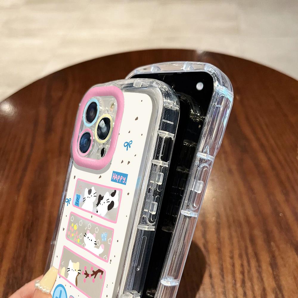 Mobile Phone Cases for iPhone 11 13 XR 15 Pro Max 12 14 Pro Max Case iPhone 16 7 Plus 8 Plus XS Max Cartoon Pattern Anti-drop Protection Shockproof