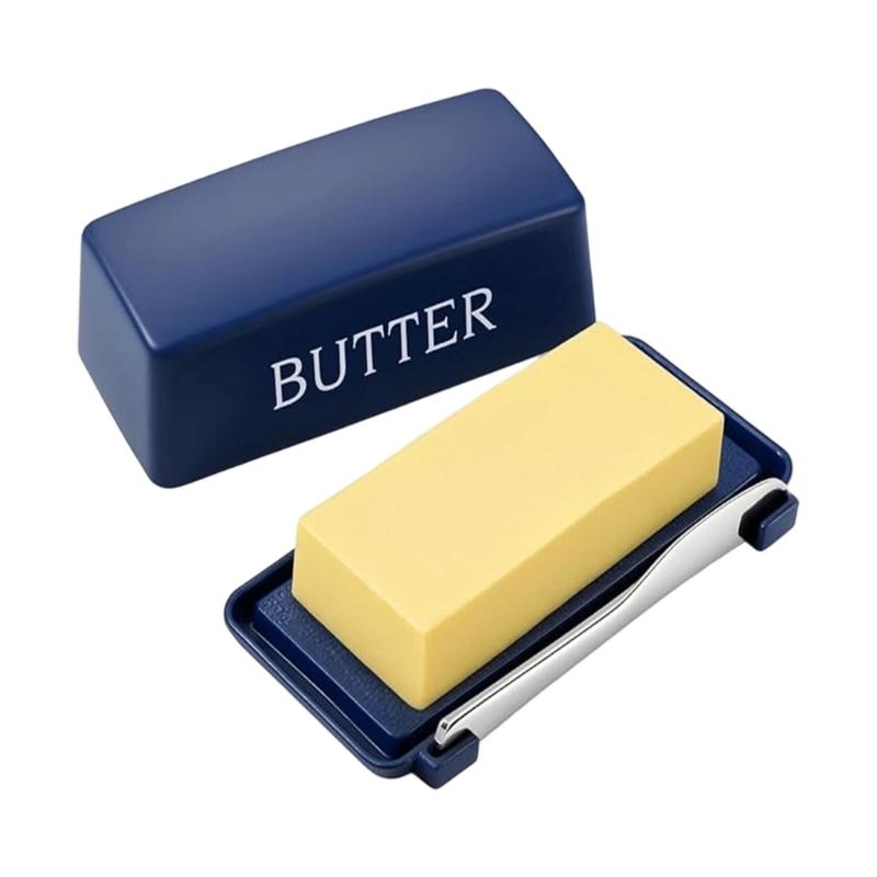 Food Grade Plastic Butter Container With Builts In Cutter Airtights Lid Dishwasher For Freshing Storage Kitchen