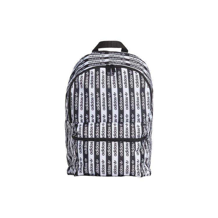 

Adidas Originals Trefoil Print Logo Polyester Twill Fabric Backpack Unisex Backpacks Black White FL9669 Black White