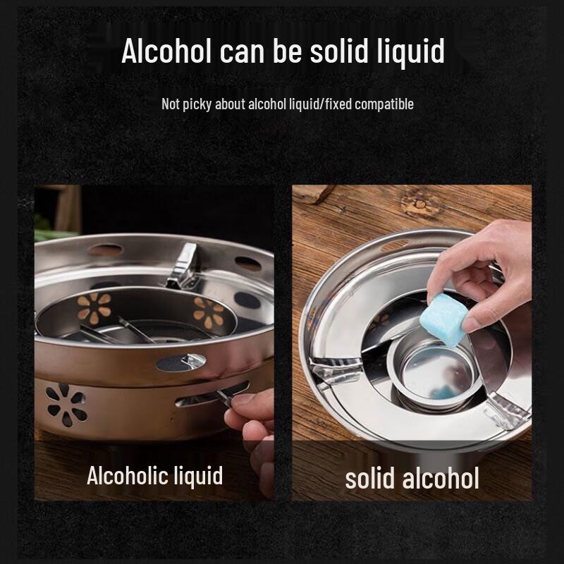 Portable Stainless Steel Solid Alcohol Stove & Dry Pot Set