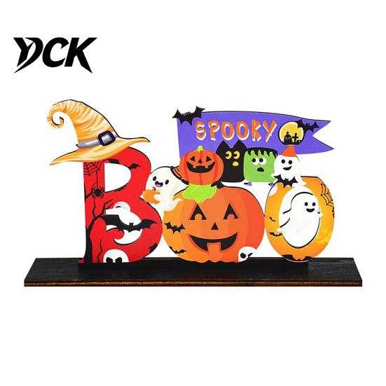 Themed Halloween Room Decorations Tabletop Decor Signs, Pumpkin Ghost Gnome Wood Centerpiece Blocks, Spooky Table Centerpieces Party Tiered