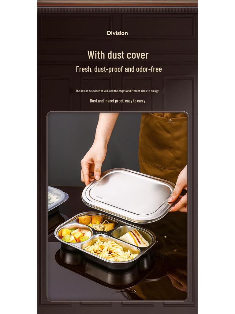 Deep Square 316 Stainless Steel Lunch Plate