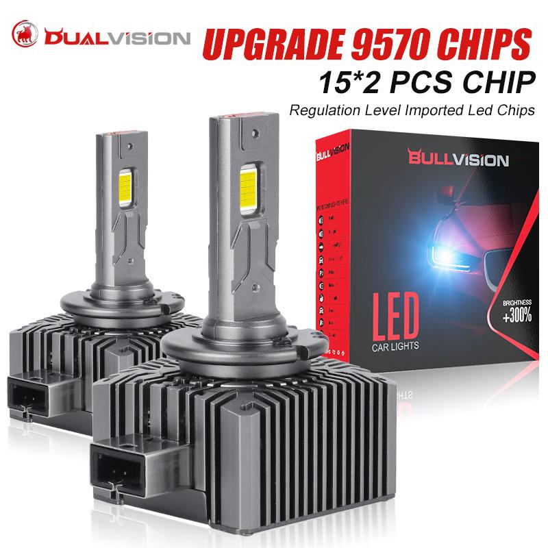 

Dualvision D1S D3S LED Headlights HID D2S D4S D5S D8 Turbo LED 30000LM 35W Two-sided CSP Chip 6500K Plug&Play Car Lamp Xenon HID D3S