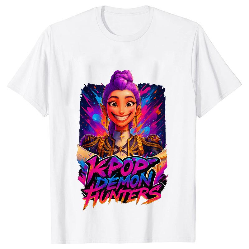 Movie KPop Demon Hunters Graphic Print T-shirt Rumi Mira Zoey Tshirt Saja Boys T Shirts Men's Women's Fashion Trend Streetwear