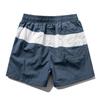 Men's Blue White Stripe Casual Shorts – Elastic Drawstring Waist Nylon Shorts for Summer Daily & Streetwear
