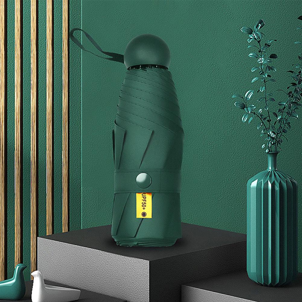 Ultralight Mini Capsule Umbrella Folding UV Protection Wind-resistant Portable Traveling Umbrella Rainproof Outdoor W0P0