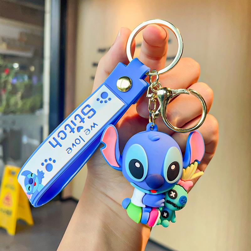 

Latest Anime Keychain Animation Lilo & Stitch Cute Doll Keyring Ornament Key Chain Decoration Kids Toy For Kidss Gifts