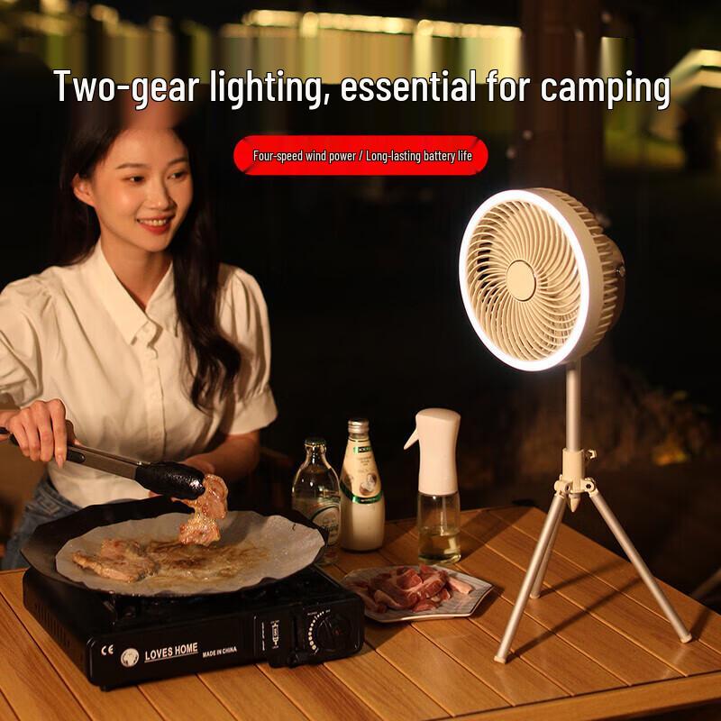 Sumifangye Portable Camping Fan with LED Light