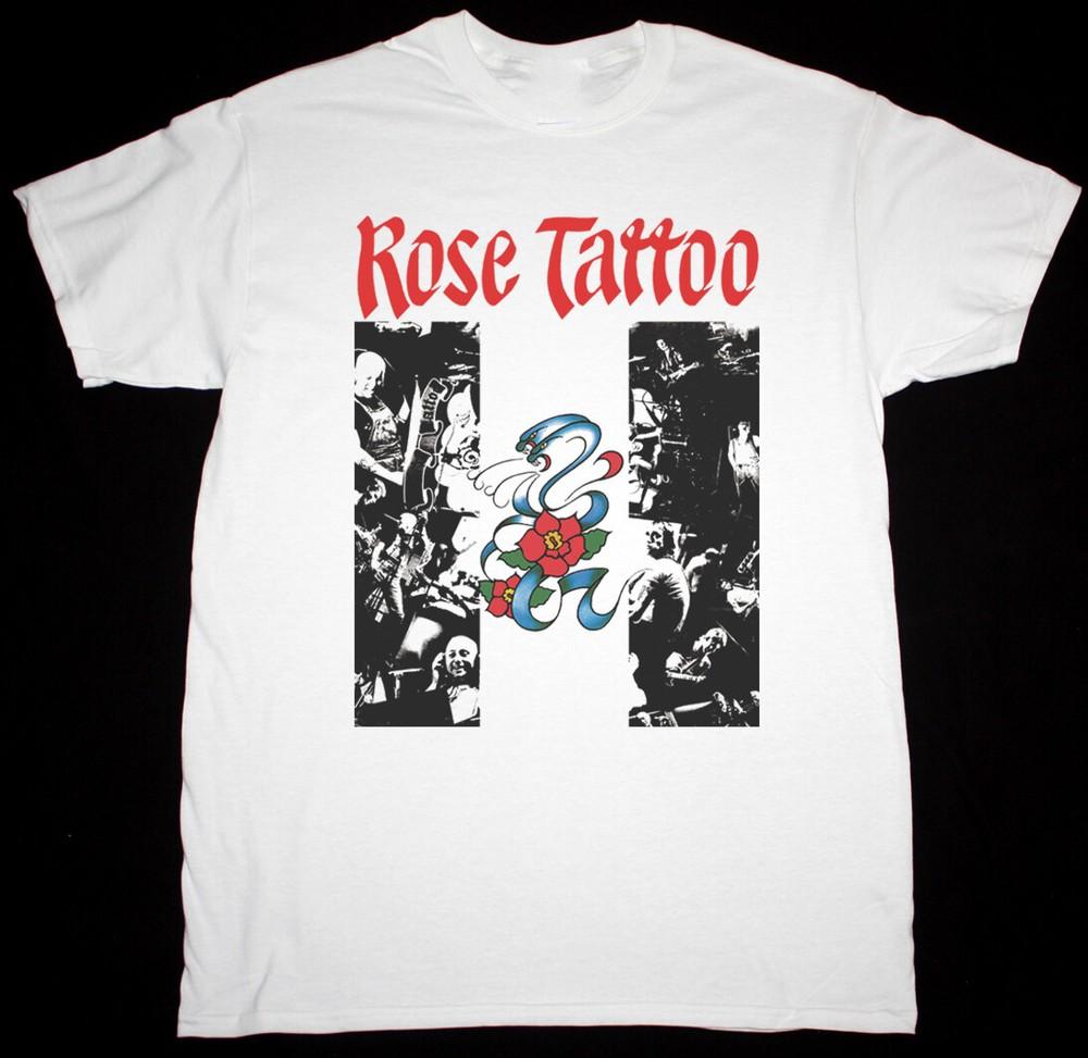 ROSE TATTOO 1978 ROCK N ROLL Short Sleeve White All Size Gift Shirt Unisex T-Shirt M