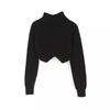 Women's High Neck Crop Knitted Sweater - Spring To Winter