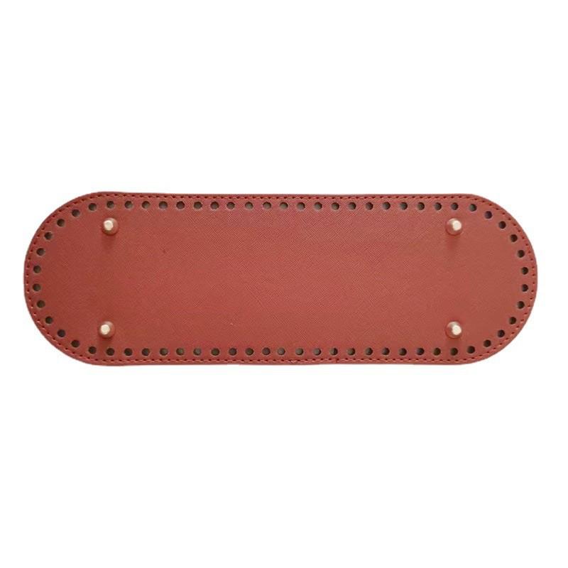 Handmade Woven PU Crossgrain Oval Bag Base, 30x10cm