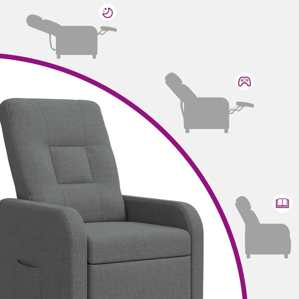 Recliner Dark Gray Fabric