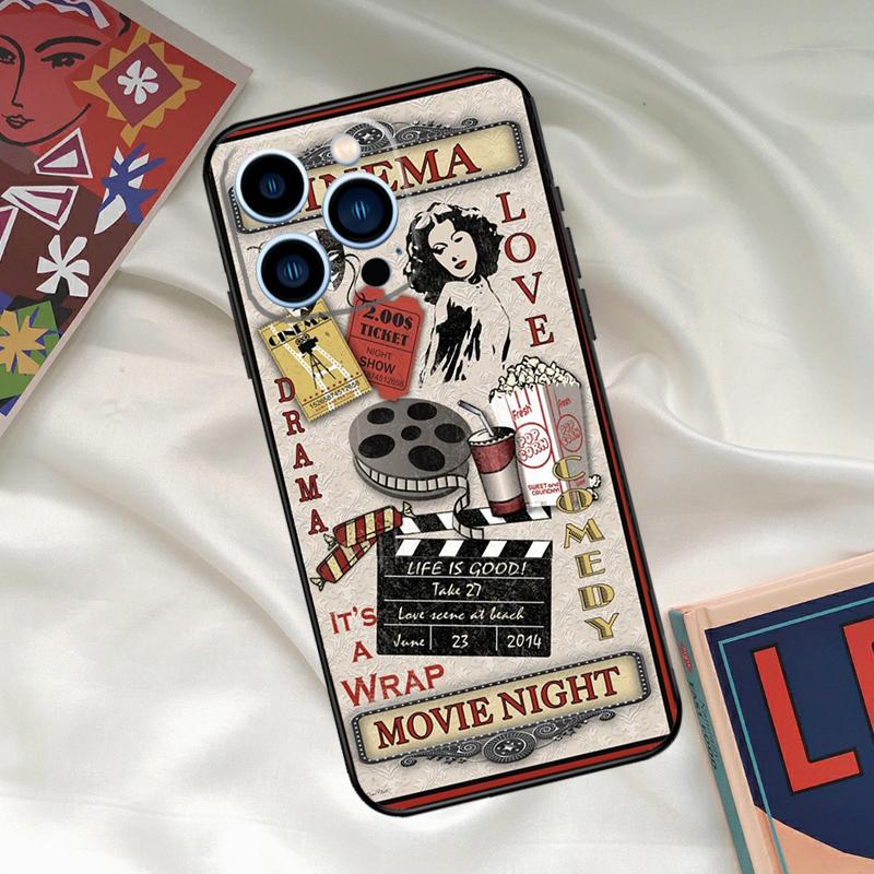 Film Clapperboard Phone Case For iPhone 16 15 14 12 11 13 17 Pro Max 15 16 Plus 13 Mini 16e 17 Air Funda Cover