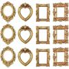 Mini Vintage Resin Picture Frame Cute Antiqued Small Photo Frame for Dollhouse Ornaments Desktop Display DIY Craft Gifts