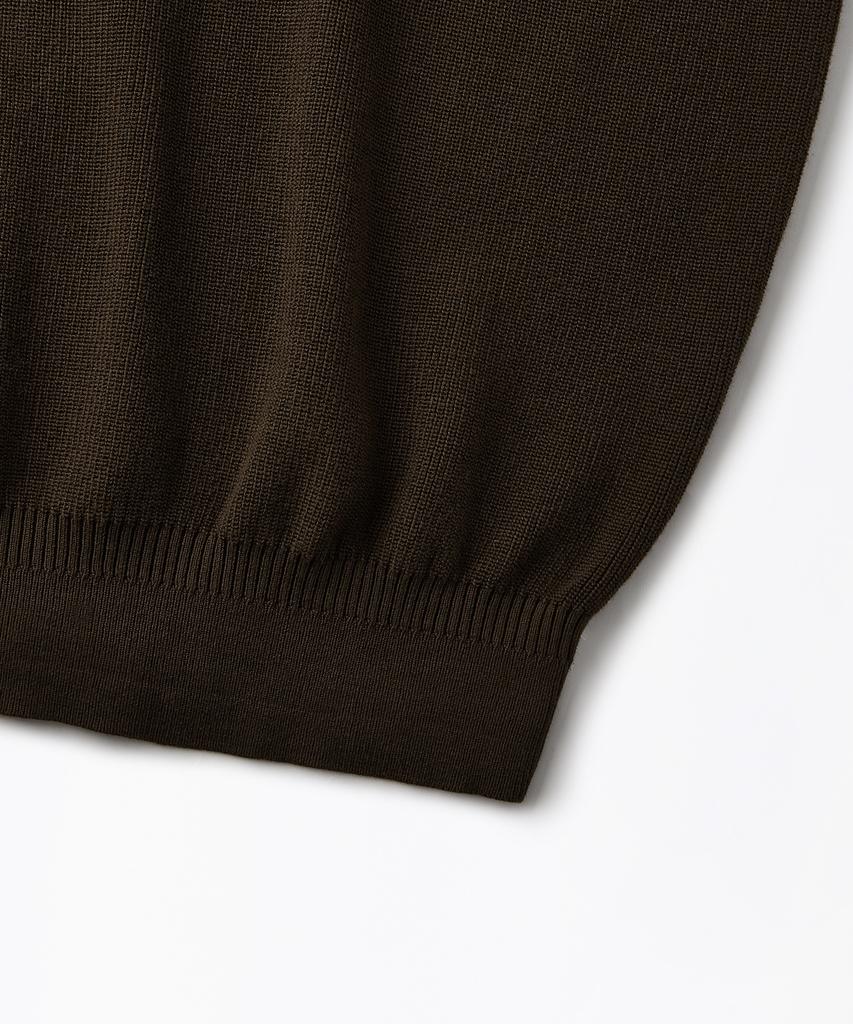 OUTSTANDING Half Zip-Up Knit Sweater_Brown
