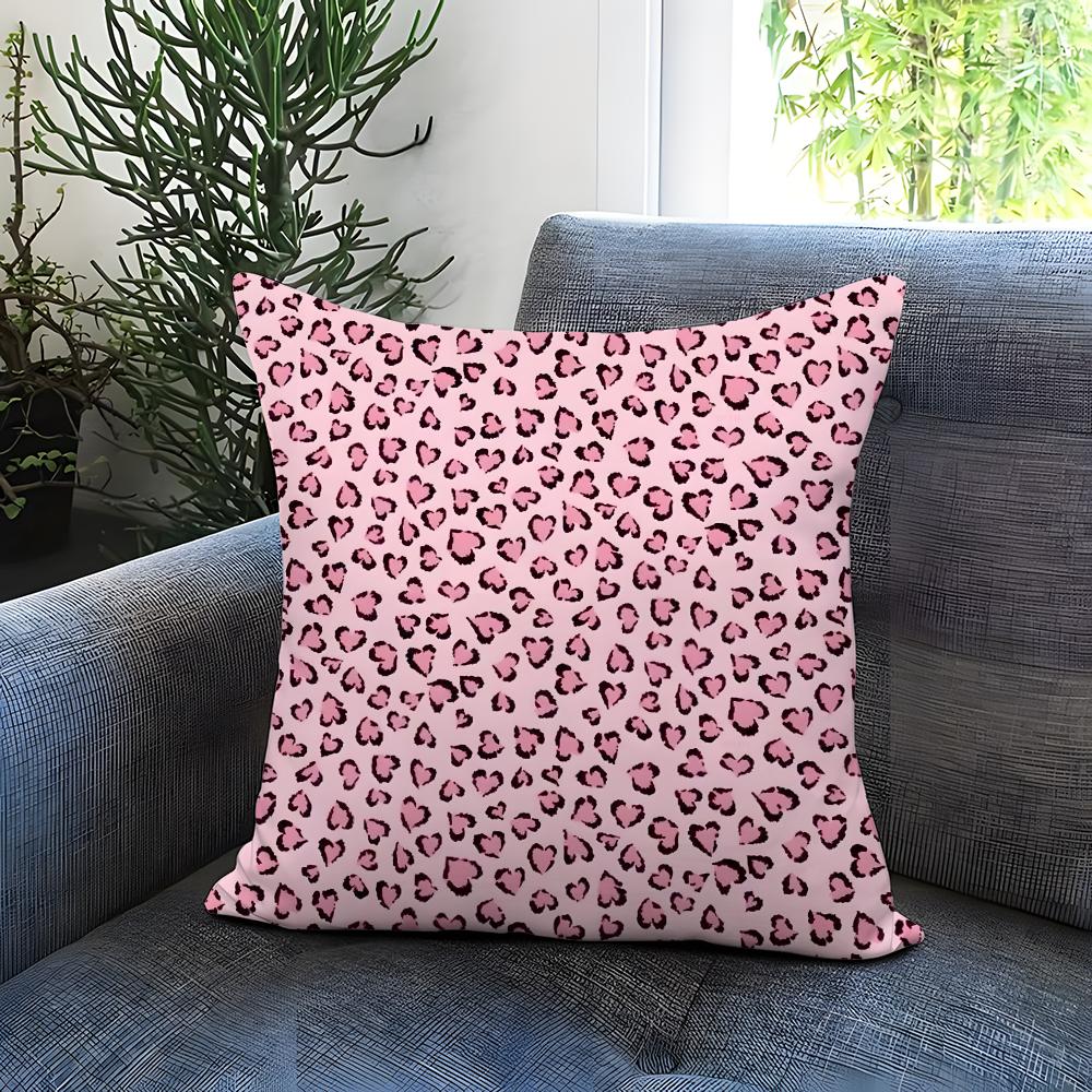 Leopard print pattern Cushion Cover Comfortable Reversible Pillow Cover Ideal for Car Sofa Bedroom Beyond