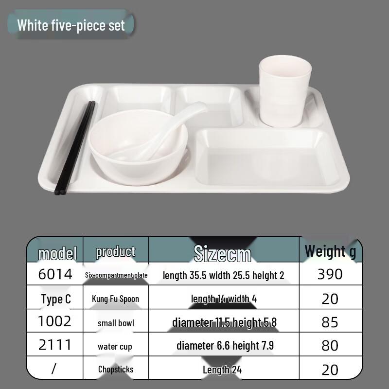 Ru Han Melamine Divided Meal Plate Set