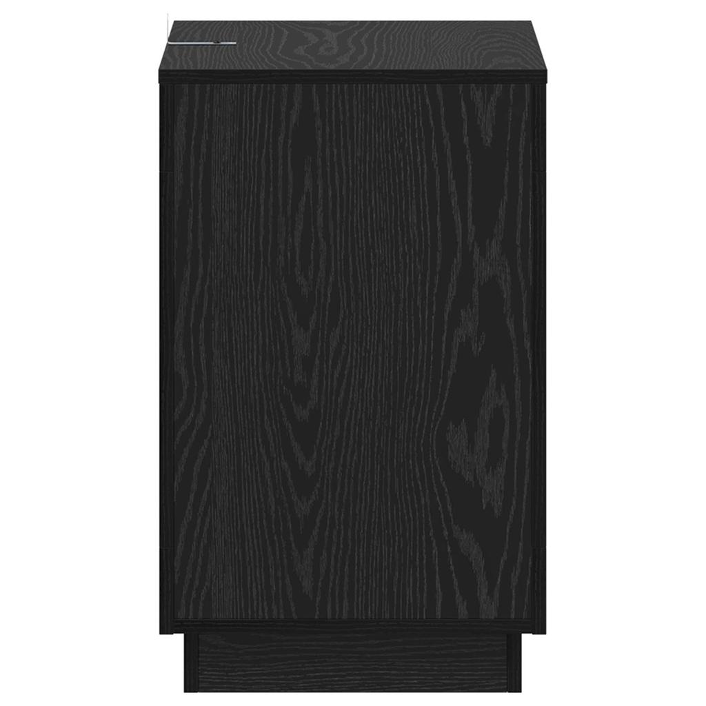 Side Table Black Oak 60 x 40 x 65 cm Wood Based Material