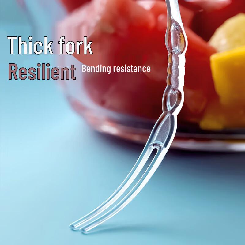 Meliya Kristallklare Einweg-Obstgabeln