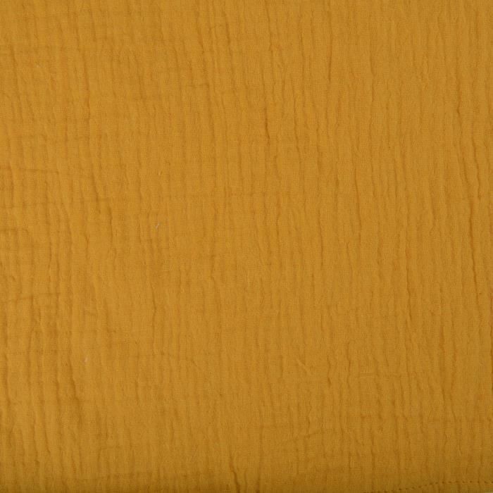 Drap housse - Gaze de Coton - Jaune - 60 x 120 cm - Extensible - Lavable en machine