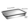 3Pcs Stainless Steel Food Storage Tray with Lid Barbecue Pan Practical Kitchen Serving Plate  Picnic