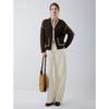 ELLE Women's Vintage Color-Block Wool Blend Knit Cardigan