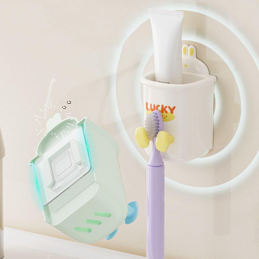 Wall Mounted Toothpaste Storage Rack Cartoon Electric Toothbrush Stand Rack  Bathroom Organizer