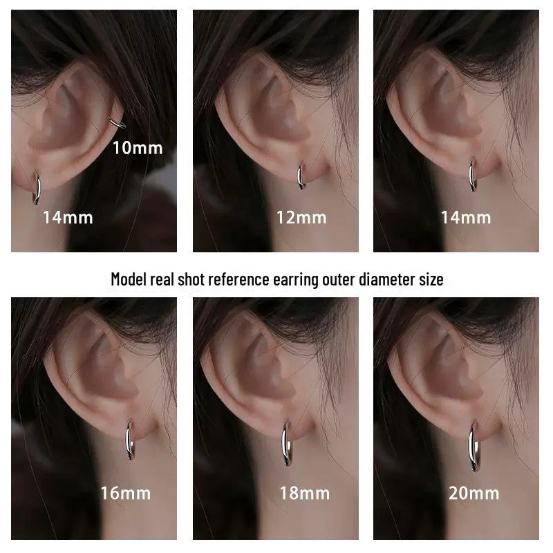 S999 Sterling Silver Women s Hoop Earrings: High-End Cartilage Studs, Comfortable for Sleeping, Ideal for Piercings. S999 Sterling Silver