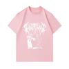 Men's 100% Cotton Crew Neck Short Sleeve T-Shirt, Spiky Black Metal Style Ghost Clown Skeleton Print Casual Streetwear Tee for Daily Wear