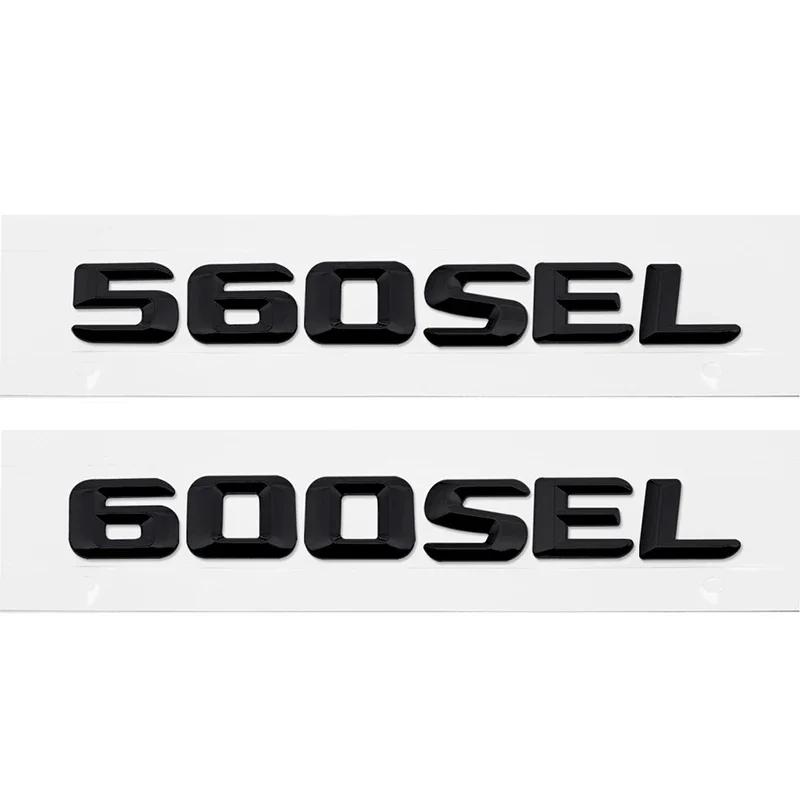 ABS Kovová Samolepka na Auto Zadní Kufr Čísla Písmena Znak pro Mercedes Benz 300SEL 500SEL 560SEL 600SEL Znakové Samolepky Dekorace