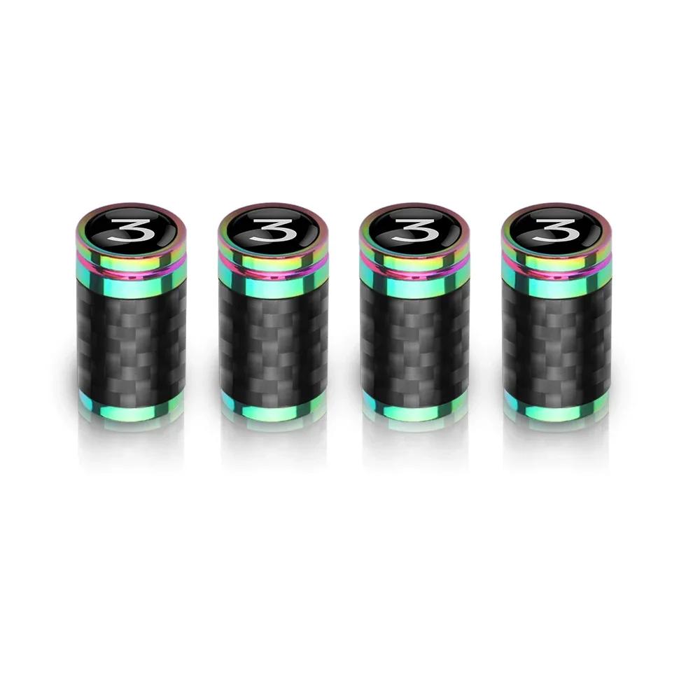 Car Sticker Tesla 4Pcs Car Carbon Fiber Wheel Tire Valve Caps Stem Case For Tesla Model 3 Model S X Roadster SpaceX Cybertruck C