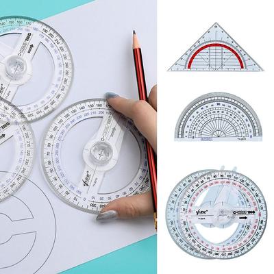 Plastic Angles Measuring Ruler Triangle/Half Round Drawing Ruler  Students Gift