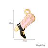 4Pcs Enamel Women Boot High heels Charms Stainless Steel Pendant for DIY Jewelry Making Accessories