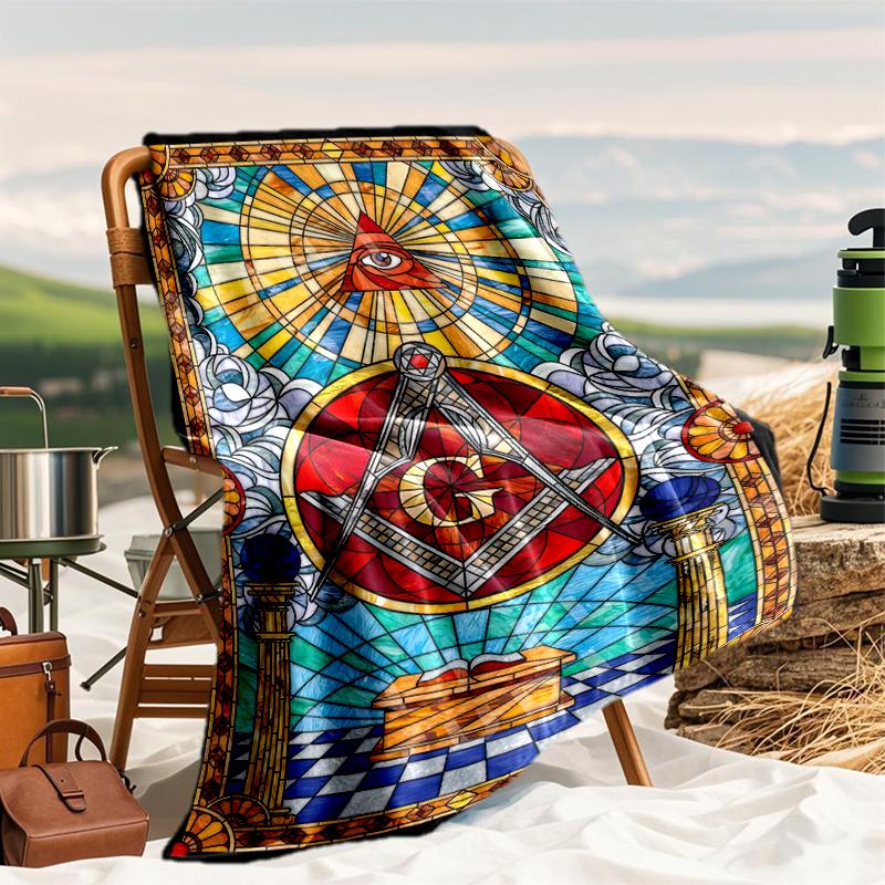 1PC Illuminati All-Seeing Eye Printed Blanket, All Season Lightweight Home Office Outdoor Nap Multifunctional Blanket