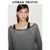 UR2026 Women's Casual Color-Block Stripe Layered Look Long Sleeve T-Shirt