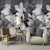 Wallpaper Modern Black Floral Watercolor Leaves Wall Mural Home Interior Decoration 3D Wall Paper