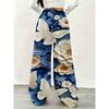 Women's casual loose long sweatpants, designed with floral butterflies, fashionable and comfortable with pockets