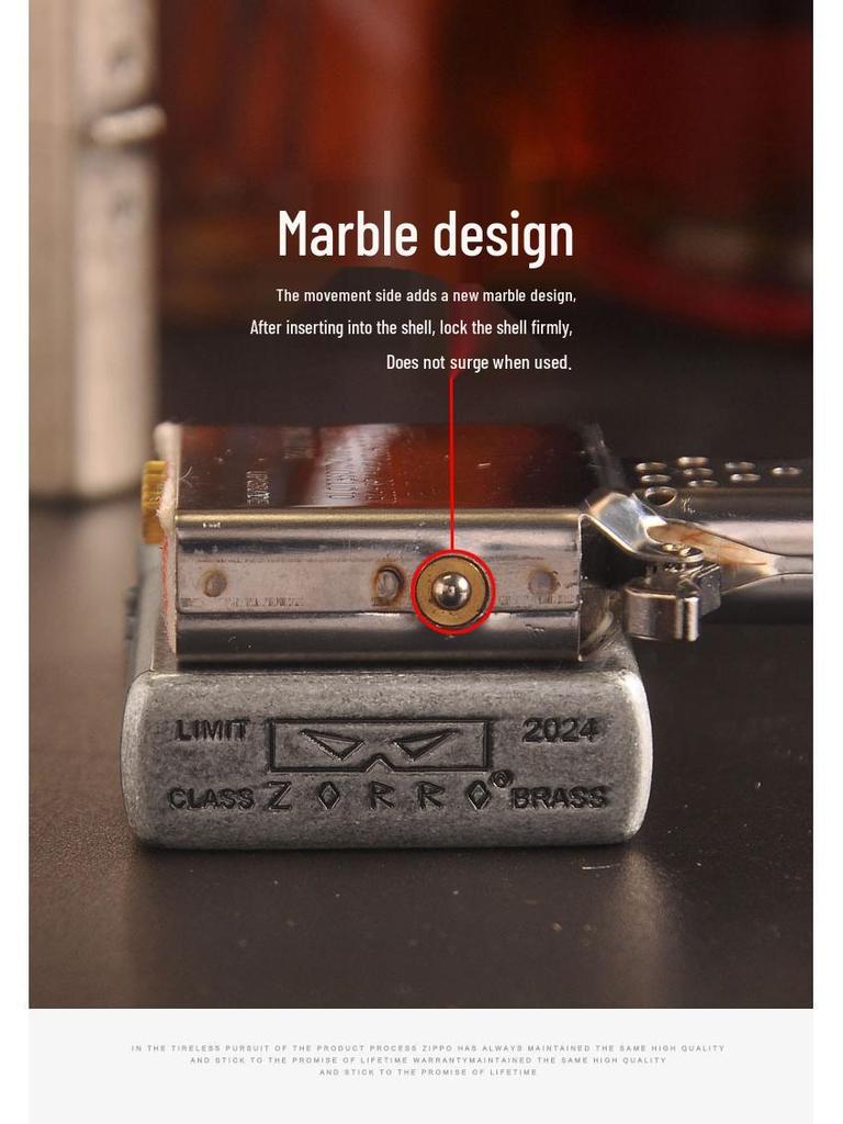 ZORRO Zhang Tianshi Series Windproof Kerosene Lighter: Thickened, Personalized Design - Perfect for Men's Gifts