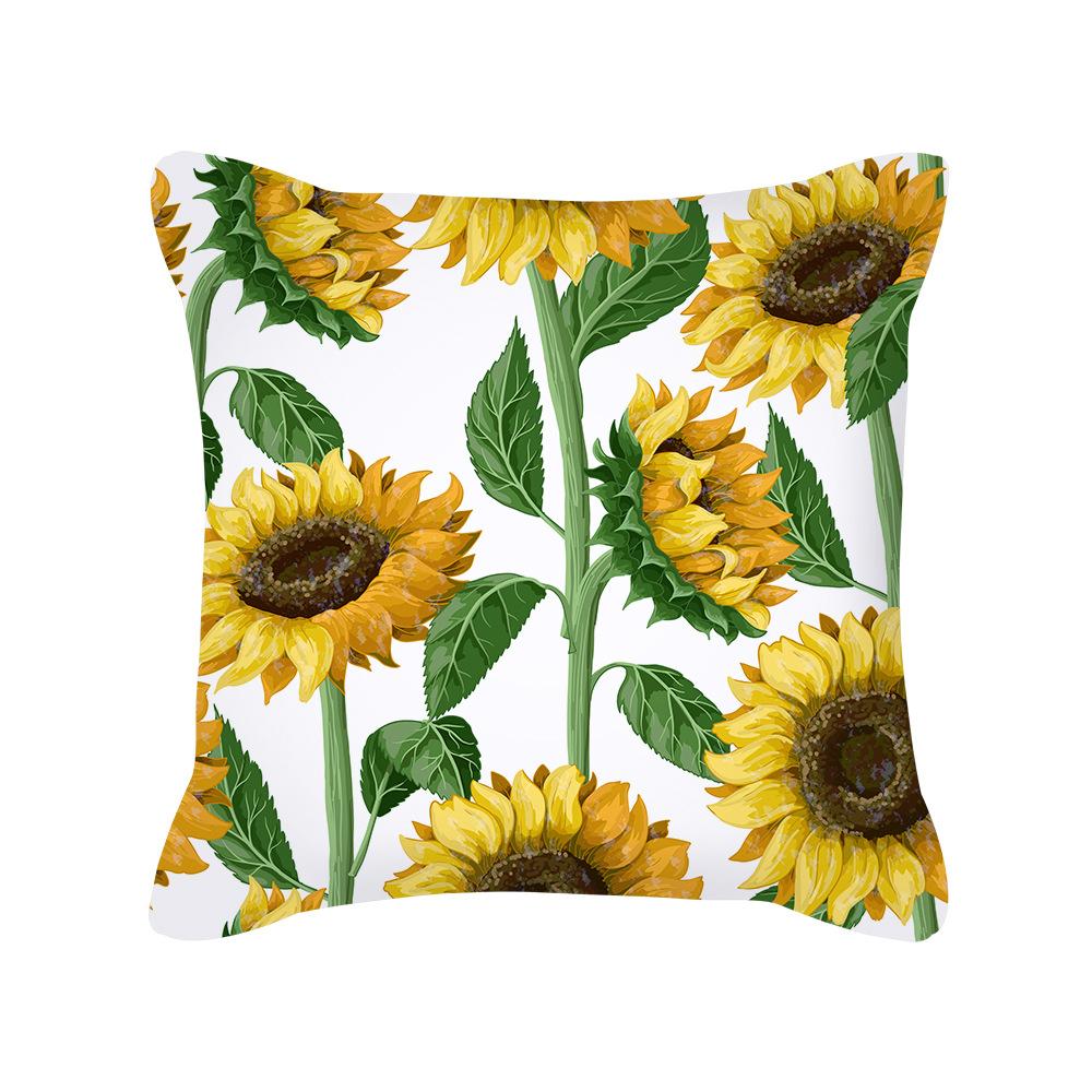 New Thanksgiving Throw Pillow Cover Yellow Letter Sunflower Office Cushion Sofa Pillow Cover