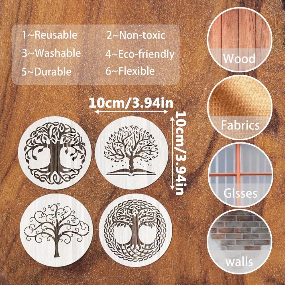 36 ks Opakovaně použitelných šablon pro malování stromů Kulatá šablona Strom života pro dřevo Zeď Plátno Podlaha Scrapbook Látka Domácí dekorace Umělecké potřeby