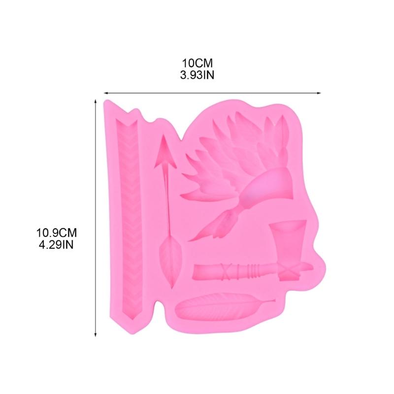 Arrow Feather Indian Headdress Shaped Silicone Mold Fondant Chocolate Mould DIY Cake Dessert Mould Baking DIY Supplies