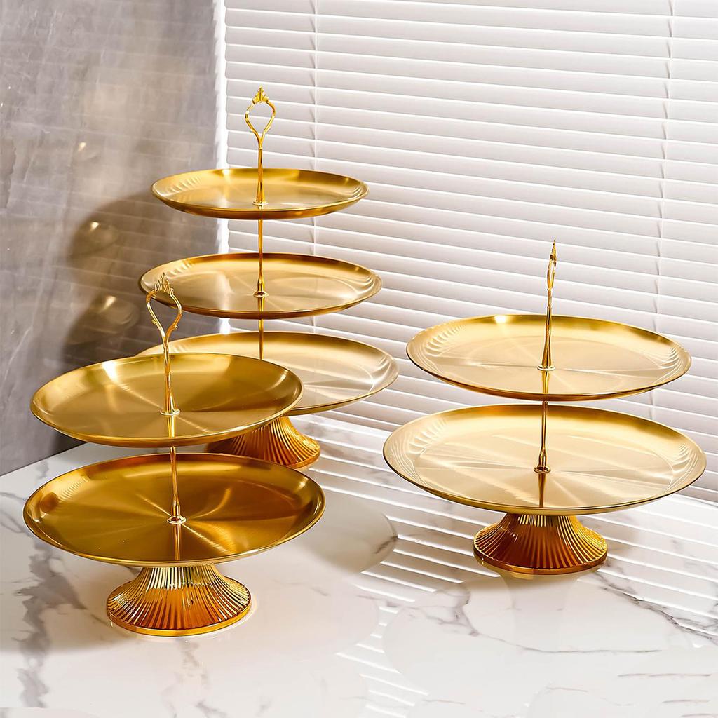 Snack Fruit Tray Premium Steel Living Room Coffee Table Surface Front Desk Double-layer Dessert Candy Box Tray Durable Durable