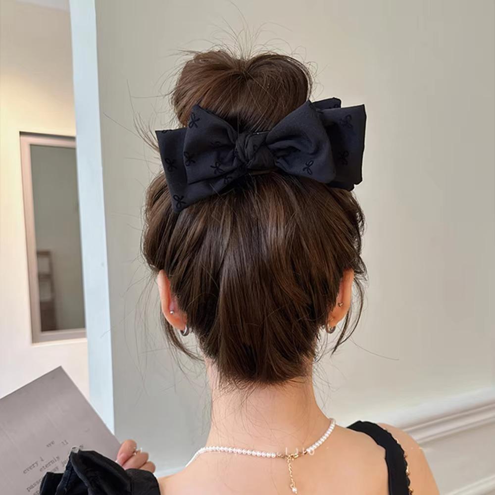 Barrettes Bow Print Claw Hair Headpiece Ponytail Clip Fashion Women's Hair Claw