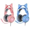 SY-G25 Kabelgebundener Kopfhörer Empfindliche Geräuschunterdrückung Abnehmbare Katzenohren 3,5 mm USB Omnidirektionales Gaming-Headset für Laptop