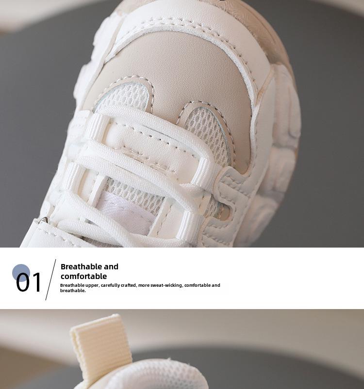 Boys' Non-Slip Soft Bottom Sports Shoes for Toddlers, 1-5 Years, Breathable Mesh, Spring/Autumn Trendy Toddler Shoes.